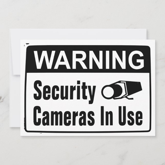 Warning Security Camera In Use Invitations (Front)