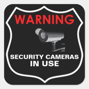 WARNING SECURITY CAMERAS IN USE STICKER