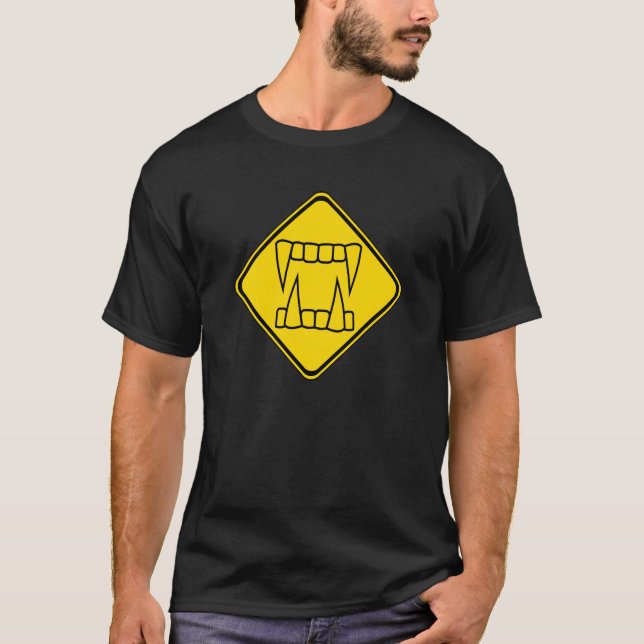 Warning Sharp Fangs Ahead! T-Shirt (Front)