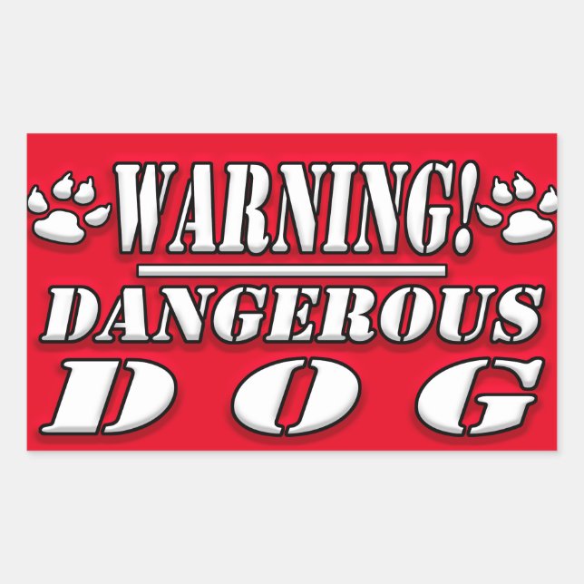 Warning Sign | Dangerous  Dog Sticker (Front)