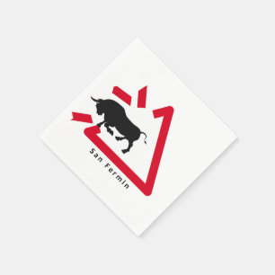 Warning sign for San Fermin bull run / encierro: Napkin