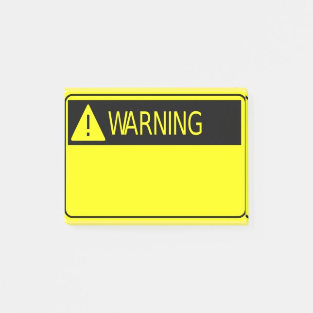 Warning Sign Post it Note (Front)