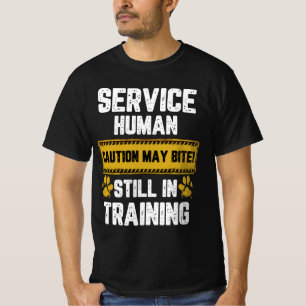 Warning Sign Service Human Caution May Bite Dog Tr T-Shirt