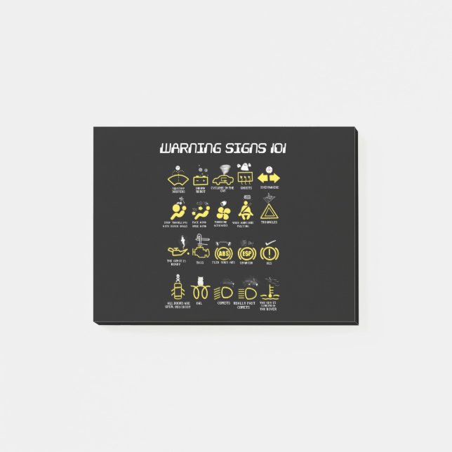 Warning signs 101 post-it notes (Front)