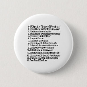 Warning Signs Of Fascism Anti Trump Resist Fascist 2 Inch Round Button