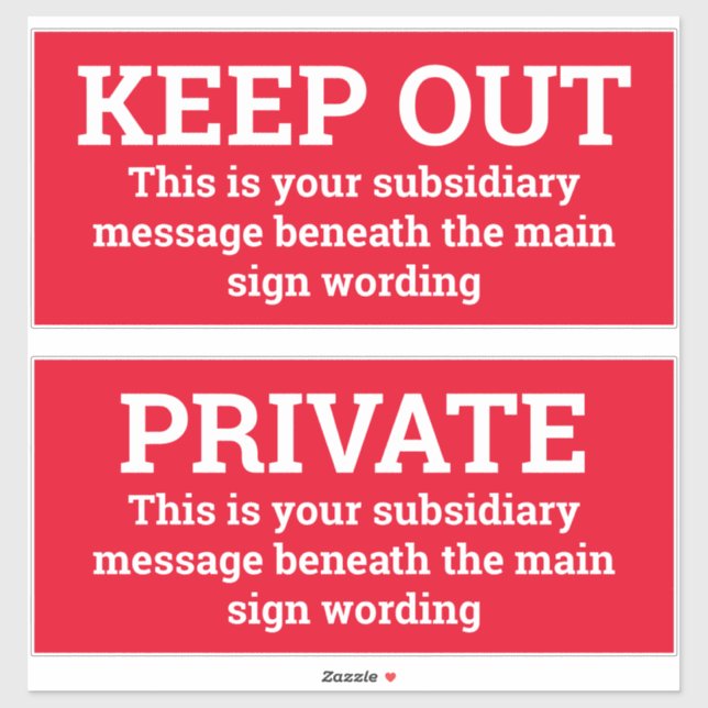 Warning Signs - Two Signs as Stickers (Sheet)