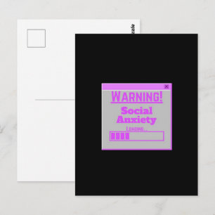 Warning Social Anxiety Pink Loading Tab Postcard