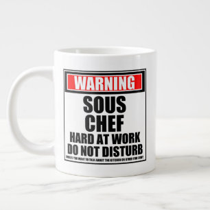 Warning Sous Chef Hard At Work Do Not Disturb Large Coffee Mug