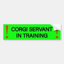 Warning sticker Corgi servant
