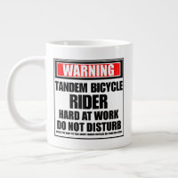 Warning Tandem Bicycle Rider Hard At Work