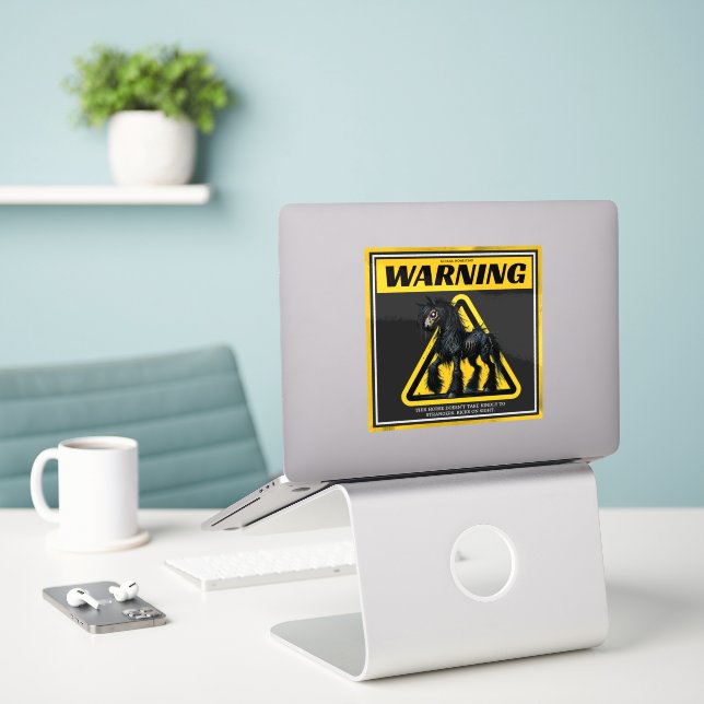 Warning text for horse sign  (Laptop On Desk)