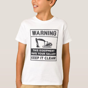 Warning This Equipment Excavator Construction T-Shirt