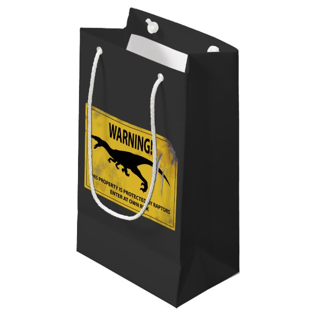 Warning! This Property is Protected by Raptors Small Gift Bag (Front Angled)