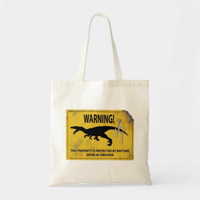 Warning! This Property is Protected by Raptors Tote Bag (Front)