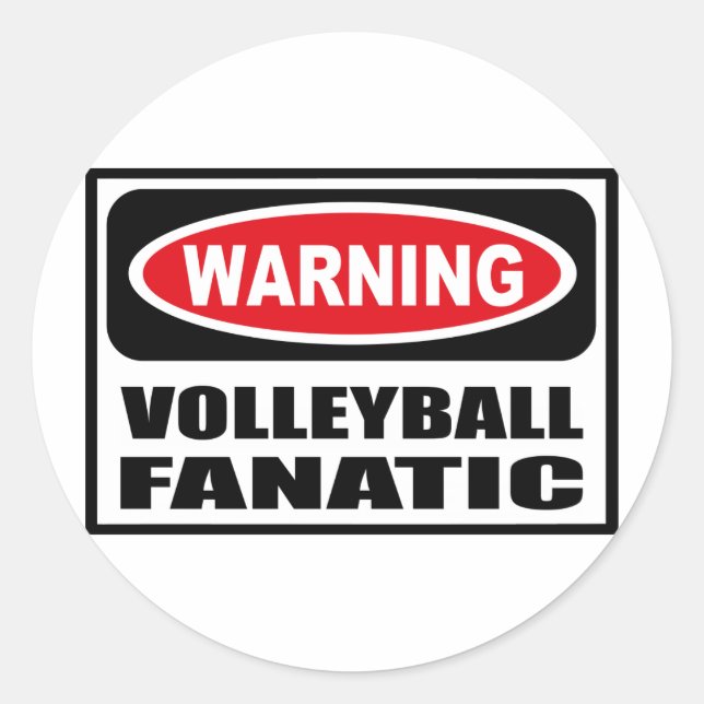 Warning VOLLEYBALL FANATIC Sticker (Front)
