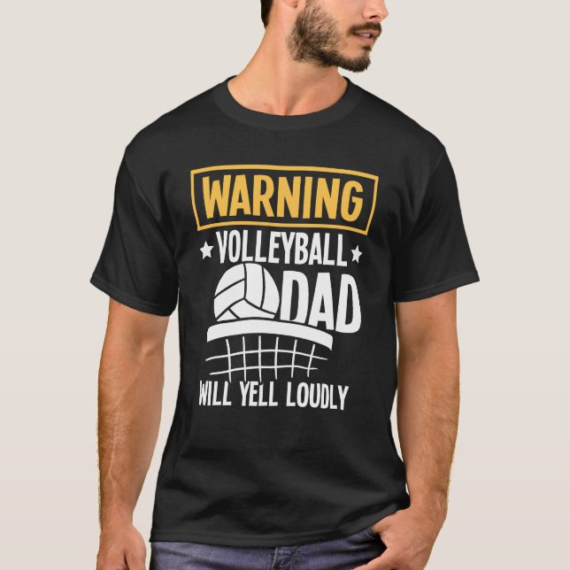 Warning Volleyball Mom Will Yell Loudly T-Shirt (Front)