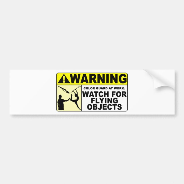 WARNING Watch For Flying Objects! Bumper Sticker (Front)