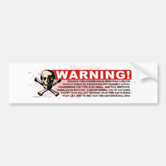 Warning-White Bumper Sticker