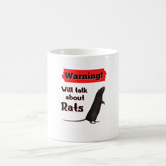 Warning Will Talk About Rats Coffee Mug (Center)