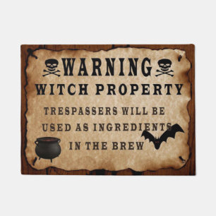 Warning Witch Property Doormat