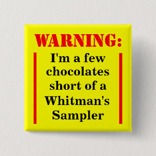 Warning: Witless Sampler 2 Inch Square Button