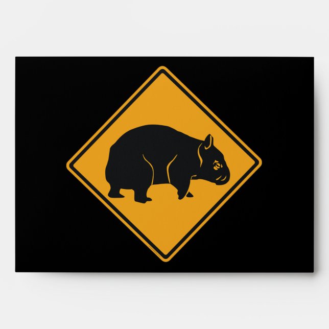 Warning Wombat Crossing Envelope (Front)