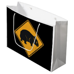 Warning Wombat Crossing Large Gift Bag