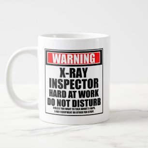Warning X-Ray Inspector Hard At Work Large Coffee Mug