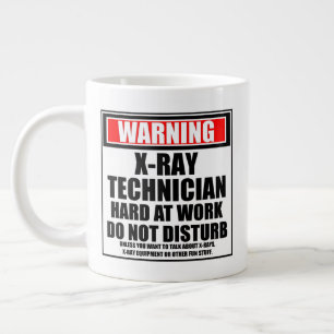 Warning X-Ray Technician Hard At Work Large Coffee Mug