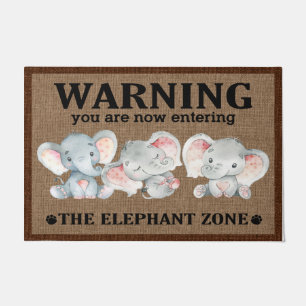 Warning You Are Now Entering The Elephant Zone Doormat
