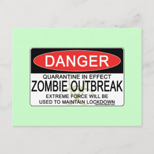 Warning - Zombie Outbreak Postcard