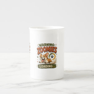 "Warning Zoomies Loading"Funny Corgi Lover retro Bone China Mug