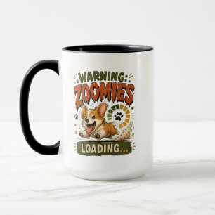 "Warning Zoomies Loading"Funny Corgi Lover retro Mug