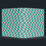 Warped Check Retro Chequerboard Pink Green Pattern Binder<br><div class="desc">Cool warped checkers in pastel blueish green and pastel pink colour. A nice retro psychedelic design that takes you to the wonderland. Twisted, wavy, warped chequerboard, warped checks, warped chequered dorm room student preppy ring binder.</div>