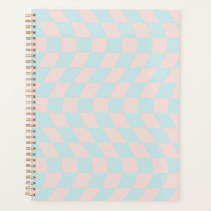 Warped Check Retro Chequerboard Soft Pastel Planner