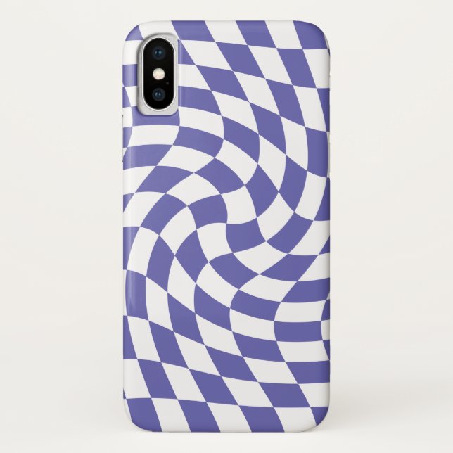 Warped Checks Retro Psychedelic Case-Mate iPhone Case (Back)