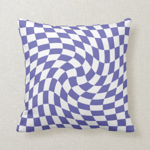 Warped Chequerboard -  Checks Pattern Throw Pillow
