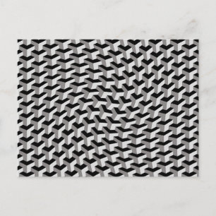 Warped Geometric Cubes Illusion Postcard