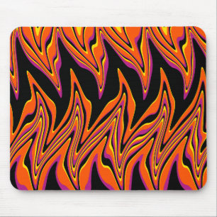 Warped in Black, Pink, Orange and Yellow Mouse Pad
