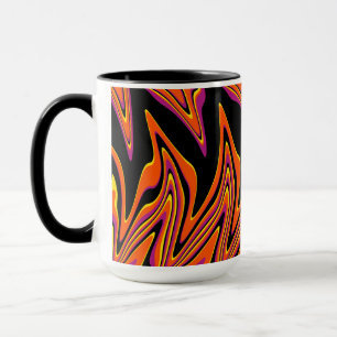 Warped in Black, Pink, Orange and Yellow  Mug