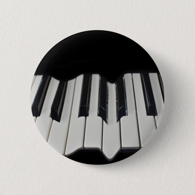Warped Piano Keys Badge 2 Inch Round Button (Front)
