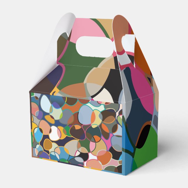 Warped Polychrome Circle Pattern Favor Box (Front Side)