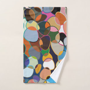 Warped Polychrome Circle Pattern Hand Towel