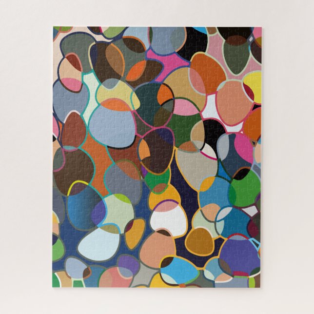 Warped Polychrome Circle Pattern Jigsaw Puzzle (Vertical)
