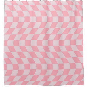 Warped Retro Chequerboard Pink Lilac Chequered