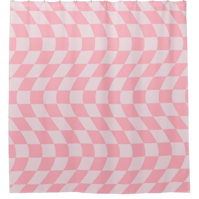 Warped Retro Chequerboard Pink Lilac Chequered (Front)