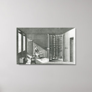 Warping silk threads, illustration Encylopedia Canvas Print
