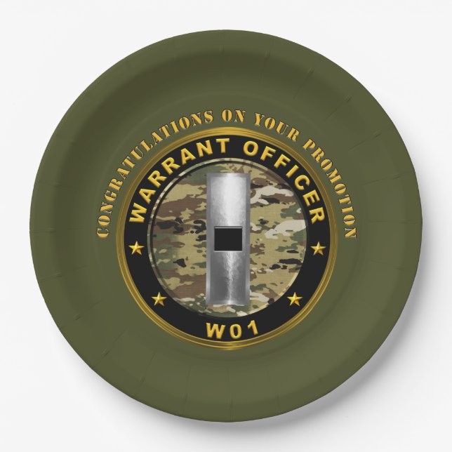 Warrant Officer 1 (WO1) Promotion Paper Plate (Front)
