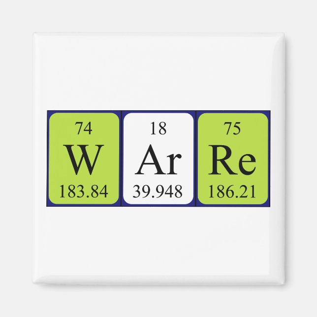 Warre periodic table name magnet (Front)