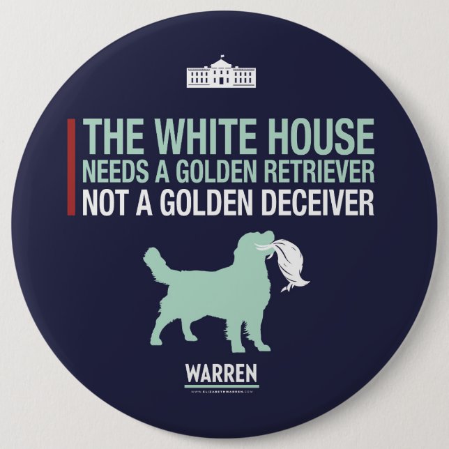 Warren 2020 - Bailey - Golden Retriever 6 Inch Round Button (Front)
